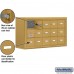 Salsbury Cell Phone Storage Locker - with Front Access Panel - 3 Door High Unit (8 Inch Deep Compartments) - 15 A Doors (14 usable) - Gold - Surface Mounted - Master Keyed Locks
